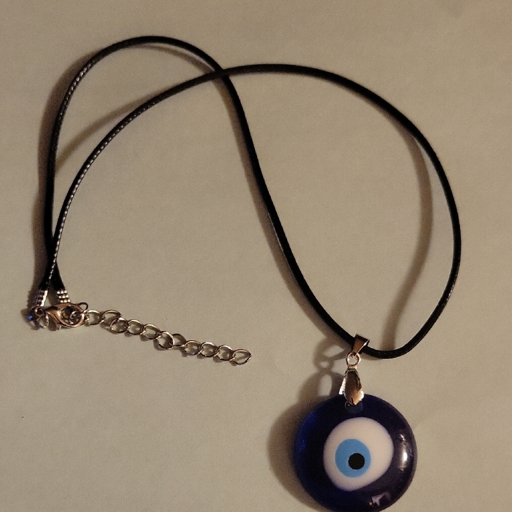 Eye Pendant Necklace - Blue and Black